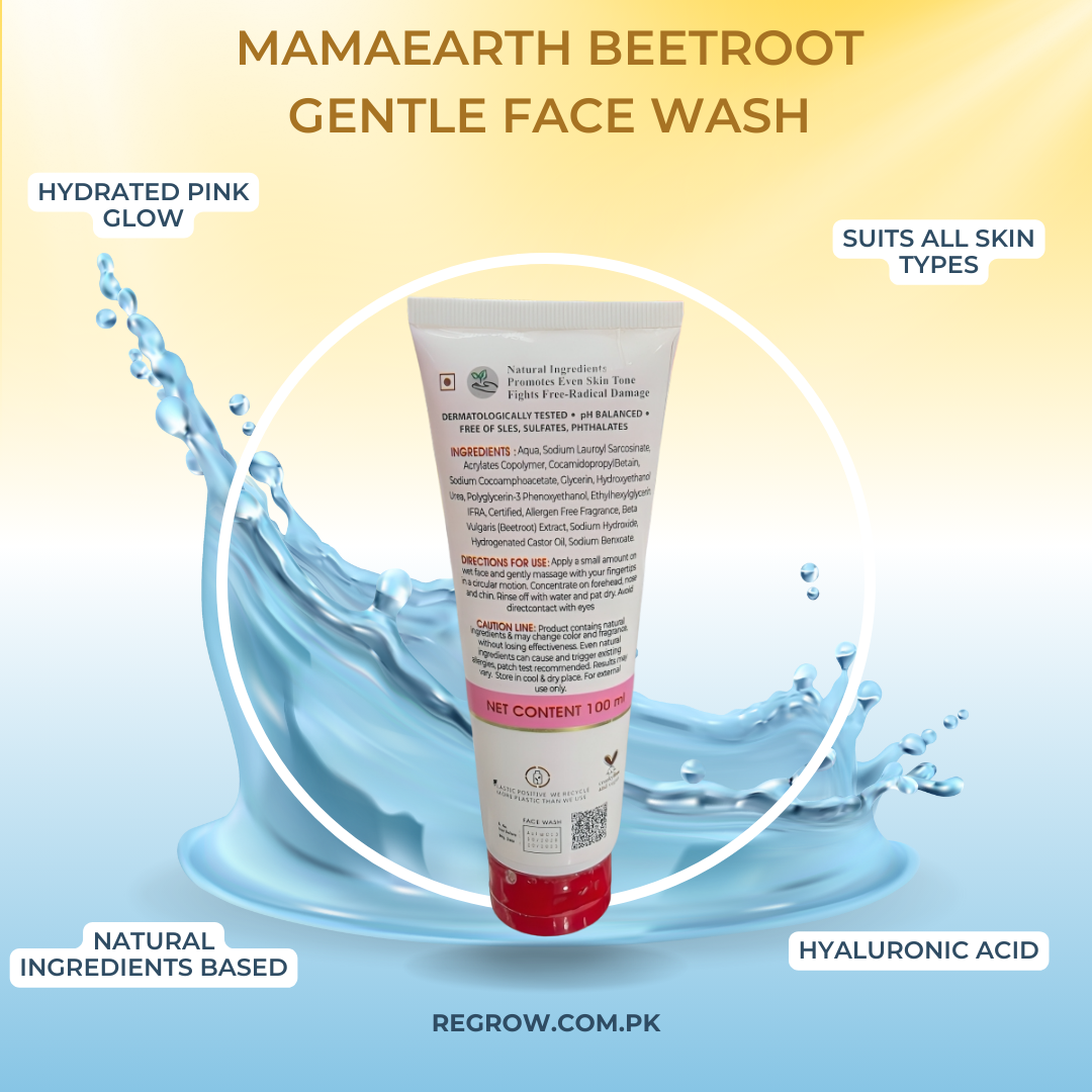 Mamaearth Beetroot Gentle Face Wash – For Hydrated Pink Glow